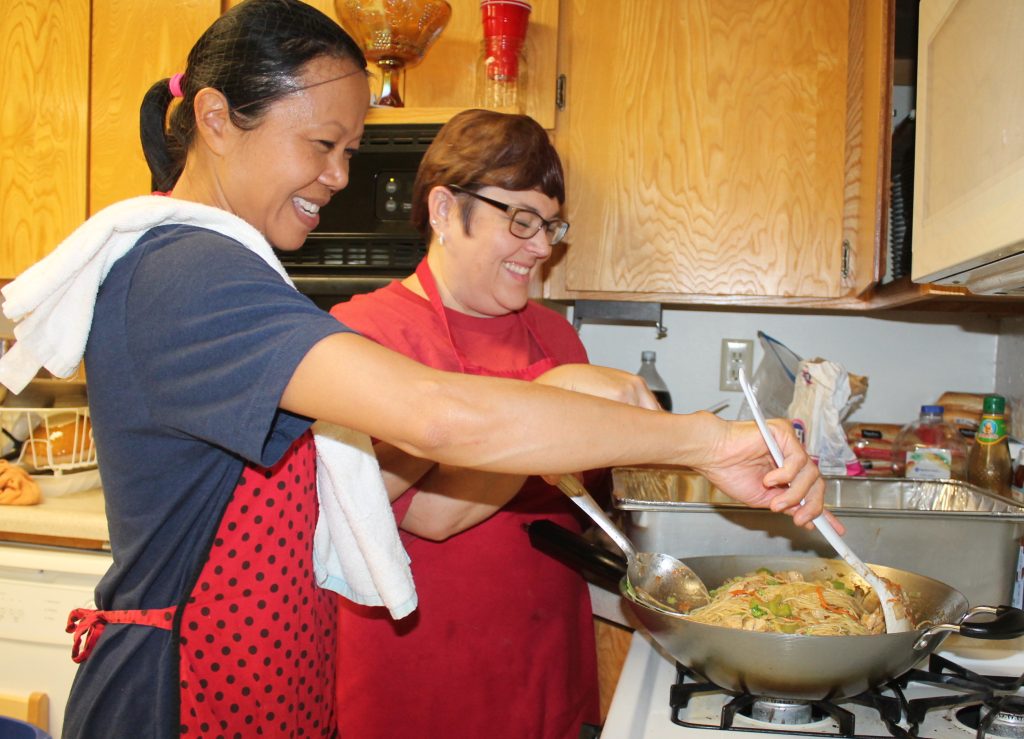 Photo by Linda KorIt was a weekend of delicious Thai food at the First Baptist Church in Holbrook as members of the church hosted a luncheon last Friday and Saturday in an effort to raise funds for a Thai mission. Making the meals were Tina Dixon (left) and Angie King (right). Anyone interested in contributing to the mission fund may contact the church at (928) 524-2555.