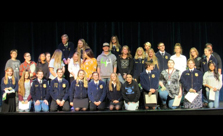 Photo courtesy of Jack BabbSnowflake High School Future Farmers of America officers welcomed the new freshman members into the chapter through the Greenhand Initiation on Oct. 9. Pictured are the officers and the Greenhands.