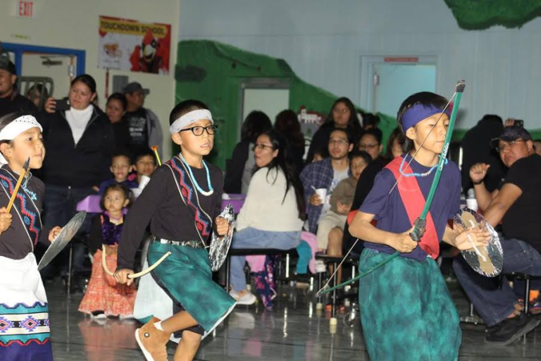 Photos courtesy of Park Elementary SchoolBow and Arrow Dancers performing included (left to right) Yler Woody, Roy Yazzie and Dyland Smith.