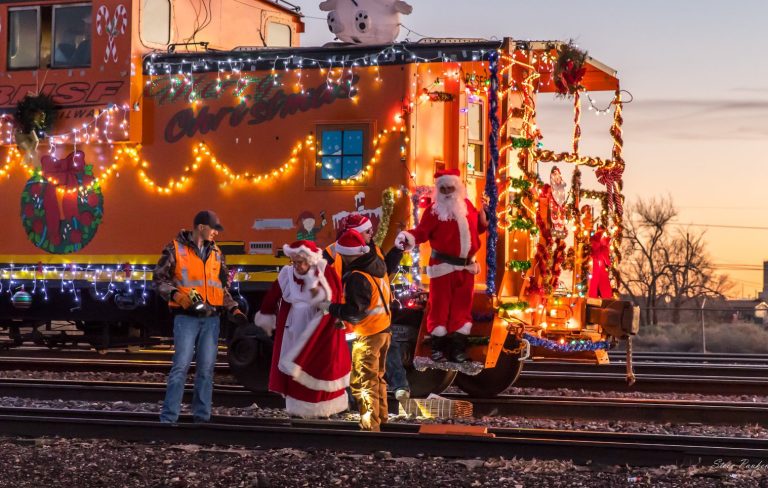Photo by Steve PaukenWith Christmas close at hand, Santa and Mrs. Claus road the Santa Train to Winslow earlier this month to visit with all the kids and make sure they are all being good. Kids can keep up with Santa Claus in his travels to deliver presents on the NORAD Santa Tracker at www.noradsanta.org.