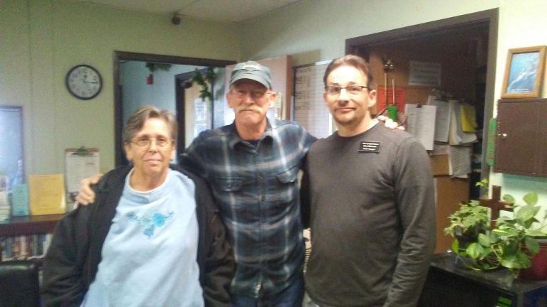 Photo courtesy of the Bread of Life MissionThe Bread of Life Mission in Holbrook held its busiest Christmas dinner to date with Safeway and the Holbrook Police Department donating food to feed everyone and plenty of volunteers to help. Tim (center) and Jeannette (left) Wistrom of Holbrook pictured here with the mission’s Shelter Manager Ron Elseworth (right) were the winners of the 100-gallon fuel raffle. The couple turned right around and donated the gas back for mission use. The fuel was donated by John Bradley of Bradco in Holbrook.