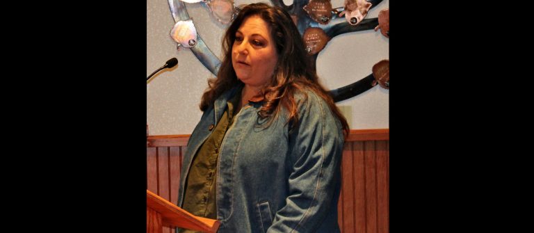 Photo by Toni GibbonsTheresa Warren with Alice’s Place in Winslow spoke to the Navajo County Board of Supervisors at the Public Hearing on Jan. 22 regarding their request of $36,620 for a victims’ advocate position through the CDBG funding the county had submitted an application for.