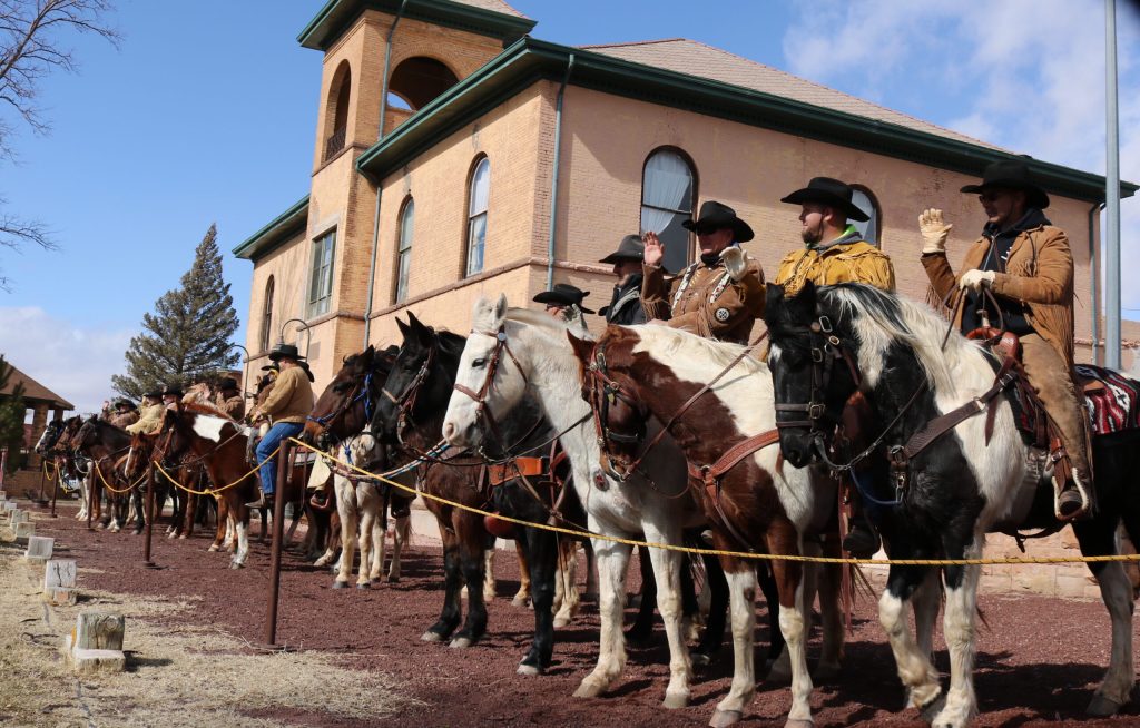 Photo by Linda KorHashknife Pony Express riders were officially sworn in on Feb. 5 at the historic Navajo County Courthouse in Holbrook in a ceremony that allowed them to carry the U.S. mail for their 61st annual ride.