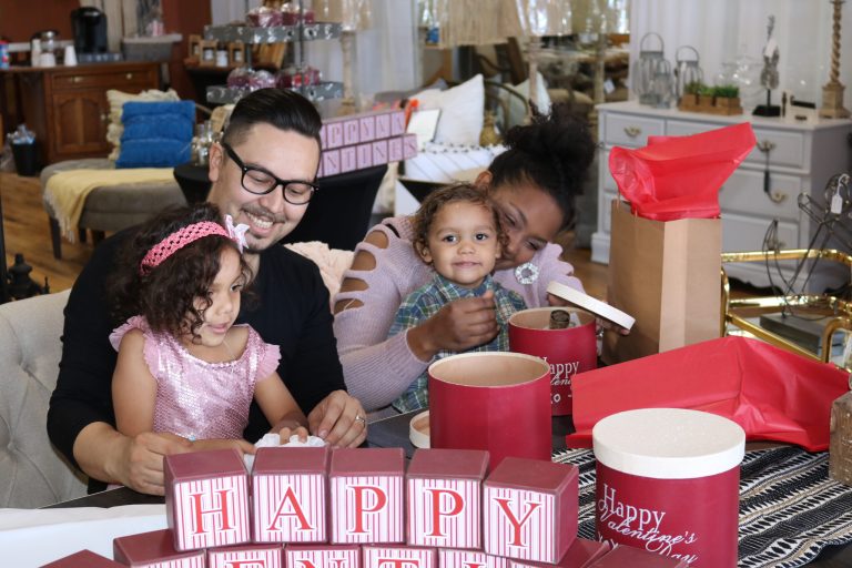 Photo by Linda KorValentine’s Day is tomorrow (Feb. 14) so there is still time to share the love with a special gift for that someone special. Members of the Tafoya family got together to prepare for the day by making gift bags at Tanryelle Interiors, located on Navajo Blvd. in Holbrook. Pictured are (left to right) Hayden, Levi, Remy and Tany. Tanryelle Interiors will be open today until 5 p.m. and tomorrow from 10 a.m. to 5 p.m.