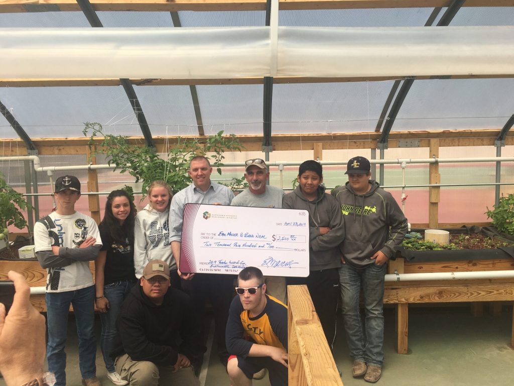 Photo courtesy of Joseph City High SchoolThe Joseph City High School agriculture program received a $2,500 from Sustainable Economic Development Initiative (SEDI) for the program’s work in implementing sustainability curriculum. This program received one of four checks spread to teachers of programs throughout five counties in Northern Arizona. Instructors Eric Miller, who is also the JCHS principal, and Brad Neal are invited to a program on May 23, in Flagstaff where the award winners will be honored by SEDI. Pictured are (front row, left to right) Terrance Rodriguez, Ethan Thomas, (back row) Wyatt Leitaker, Mia Rascon, Arami Miller, Principal Eric Miller, instructor Brad Neal, Andre Pinto and Rowdy Hansen.