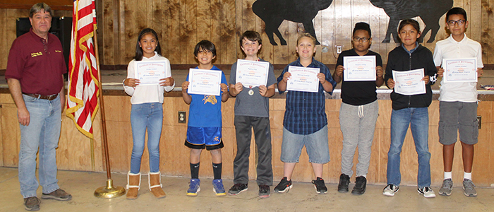 Photo by Toni GibbonsWinners of the Holbrook Elk Hoop Shoot Program were recognized at the Holbrook Elks Lodge Youth Awards Banquet on May 6. Pictured (left to right) are Exalted Ruler Pat Nichols with Hoop Shoot winners Jordin Attakai, Nikki Gurule, Rigden Fish, William Cassidy, Deandre Irving, Kenneth Nez and Tristen Attakai.