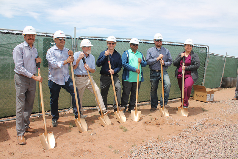 Photo by Linda KorA ground breaking ceremony for the construction of a La Quinta Inn on Navajo Blvd. in Holbrook was held on May 16. The four-story structure will feature 72 rooms, an indoor pool and spa. It is estimated that once complete, the hotel will provide 15 to 20 jobs, with the construction to be completed by June of next year. Pictured are (left to right) manager/owner Raz Pandya, manager/owner Andy Bhakta, Holbrook Mayor Phil Cobb, City Manager Ted Soltis, investor Ravikumar Balenalli, Navajo County Supervisor Jason Whiting and Holbrook Chamber of Commerce President Shar Gillespie. Pandya stated, “We love this place and believe in community empowerment and want to contribute to the development of the area.”