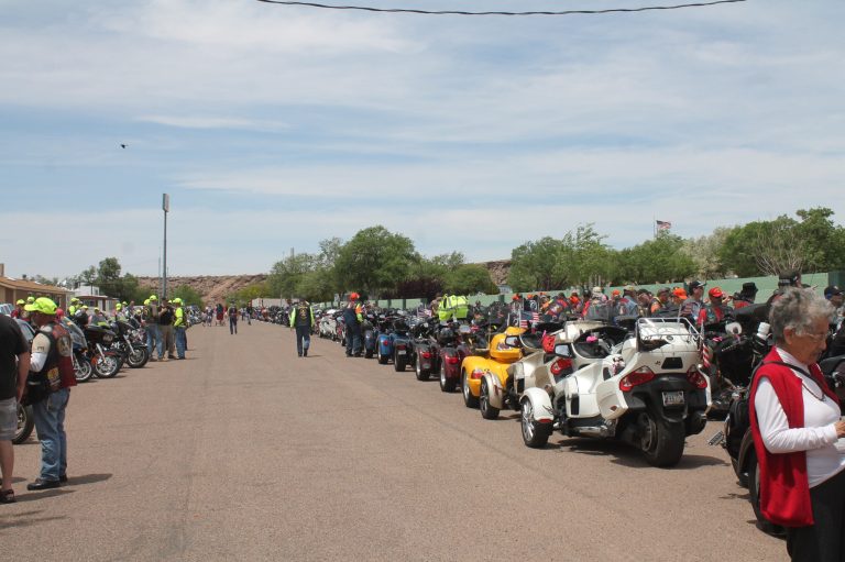 Photo by Linda KorMotorcycles lined the Iowa Street as riders stopped to enjoy a delicious luncheon hosted by the American Legion.
