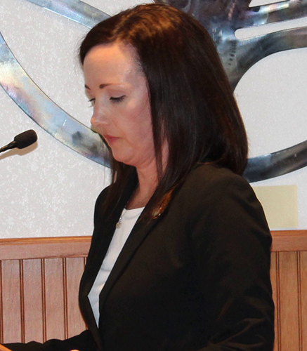 Photo by Toni GibbonsNavajo County Finance Director Paige Peterson guides the Board of Supervisors through the Fiscal Year 2020 Preliminary Budget at the June 11 meeting.