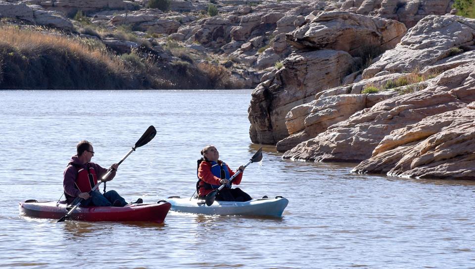 Kayaks on Clear Creek
