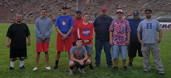 Photo by China CassidyCoaches, board members and volunteers that led the youth camp include (front row) Marcus Oberriter, (back row, left to right) Donny Baca, Dion Brown, Gabriel Baker, Francis Ambrose, John O’Brien, Brandon Craig, Paul Agramont, Donavan Rodriguez, Jon Sample, (not pictured) Lydia Ponce, Mark Oberriter and Chris Starky.