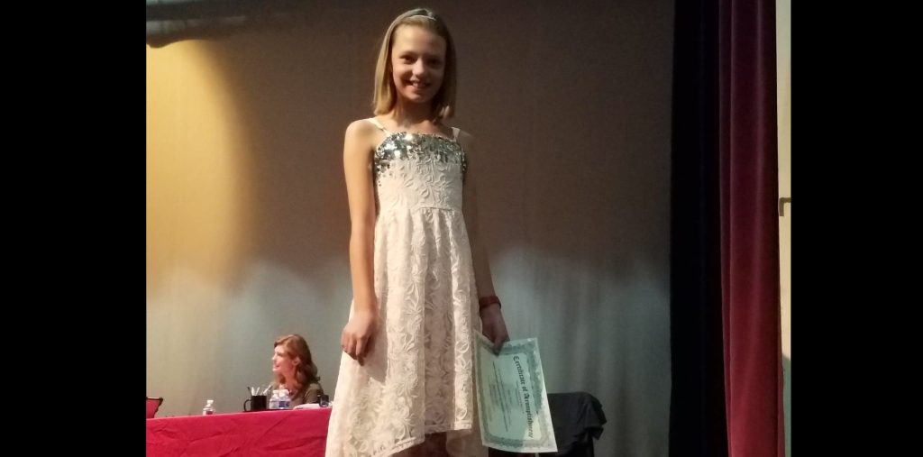 Photo by L. ParsonsFourth grade student Zoey Jones was one of many students recognized for passing last year’s AZ Merit standardized test, her award was in English Language Arts.