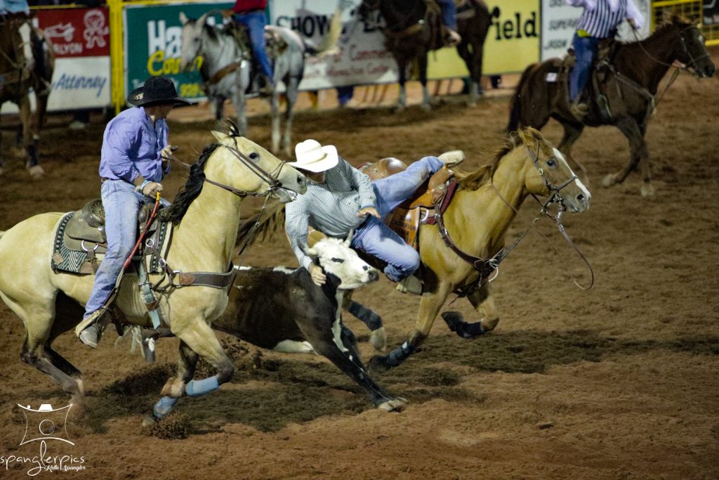 Photo by SpanglerpicsThere was plenty of bronc busting, barrel racing and cattle wrestling during Friday night’s Navajo County Fair Rodeo.
