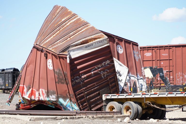 Photo by Barry SproferaMain railroad lines are open after this derailment last week.