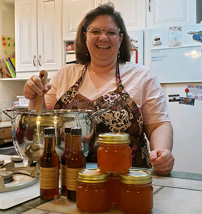 Photo courtesy of Phoebe AdamsPhoebe Adams (pictured) of Hillbilly Creations makes her jams, jellies, and vanilla extracts in her kitchen as she has been doing for the past nine years.
