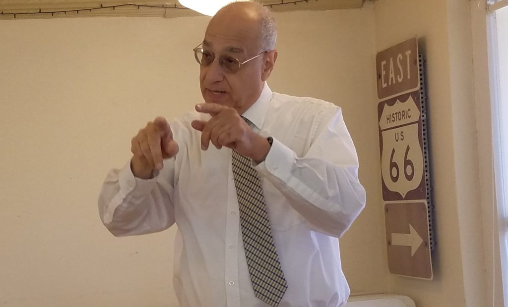 Photo by L. ParsonsExecutive Director of All Aboard Arizona Anthony Trifiletti addressed an audience in Winslow last week.