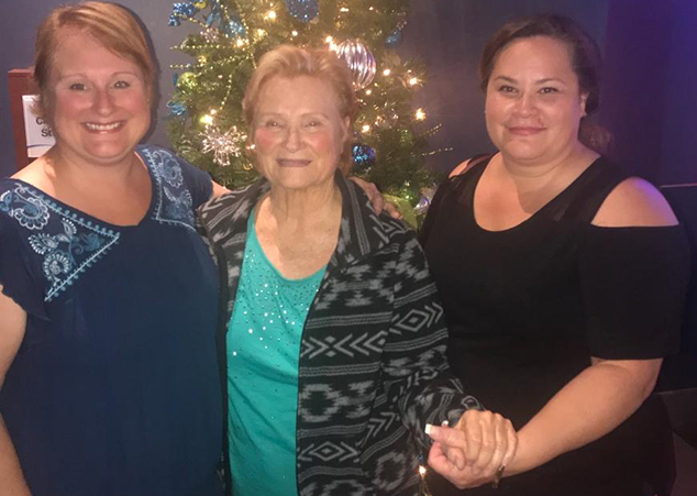 Photo courtesy of Becca CooperBecca Cooper (right) met her birth mother, Karen Renfro (center) and half-sister, April Verwey (left) after more than 50 years.