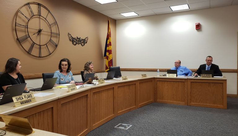 Photo by Amanda NicholsThe Snowflake Unified School District Governing Board discussed approving the new parent-teacher-student organization for Snowflake Intermediate School