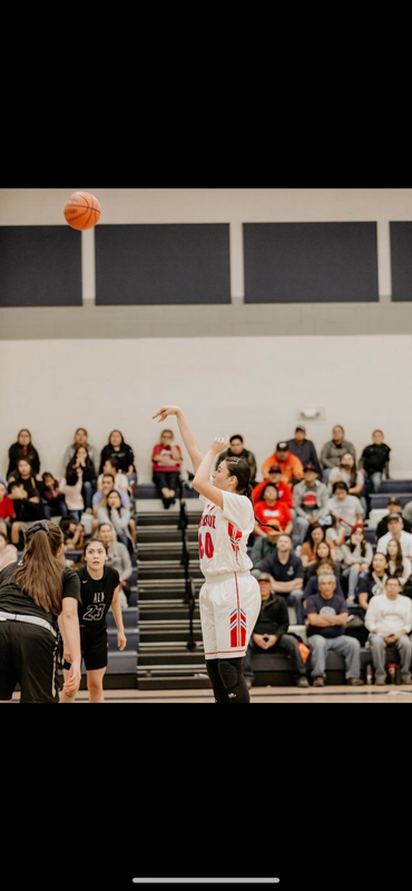 Photo courtesy of Greg PerkinsMatehya Aberle (pictured) of Holbrook received accolades for her skill on the court as part of the Lady Roadrunner basketball team.