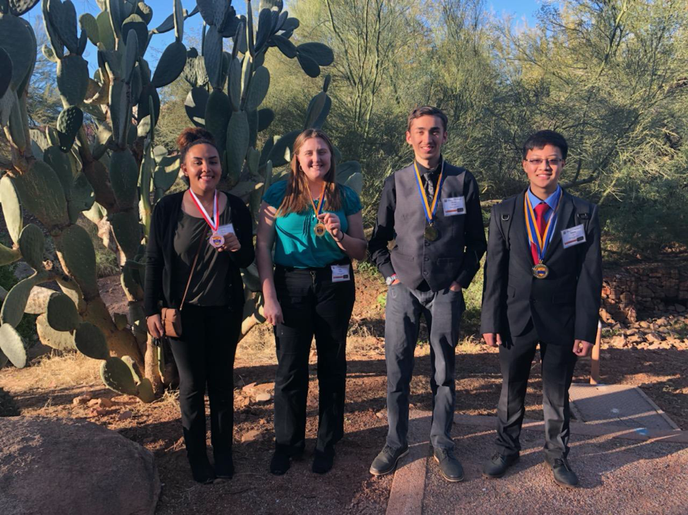 Photo courtesy of Holbrook High SchoolHolbrook High School FBLA members that attended the Region 2 Conference included (left to right) Vice President Ciera Irving, President Jade Knight, David DeTiege and Simon Liu.