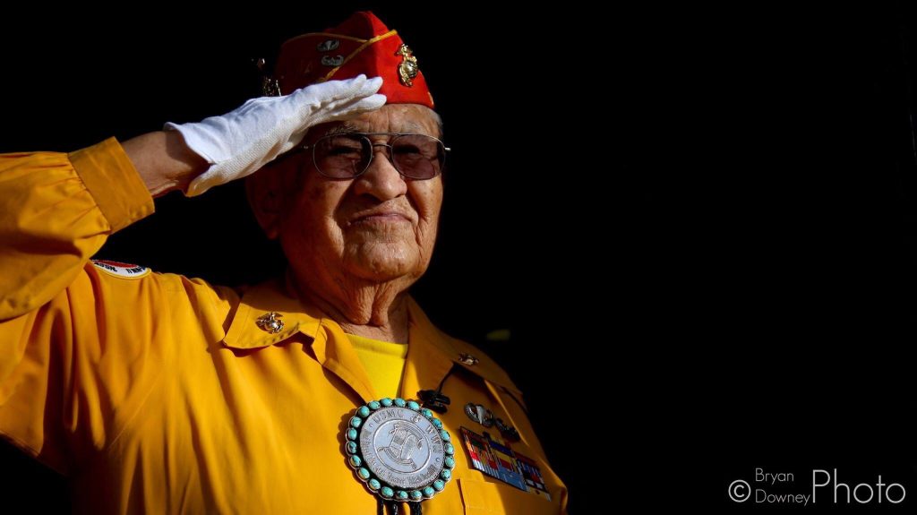 Photo by Bryan DowneyThomas H. Begay, one of only four code talkers from World War II still alive to share his experience, recounted his time in the war as if it were yesterday honoring the names of his fellow soldiers in Navajo and English. He and other members of the Diné community shared their history in the documentary “A Thousand Years of History.”