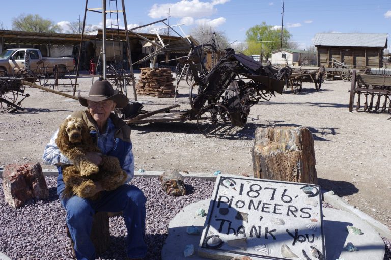 Photos by Linda KorBrantley Baird (pictured) with his dog Nick, has lived his life in Joseph City and has ancestors that settled the region. His legacy is to share those experiences through his Pioneer Museum.