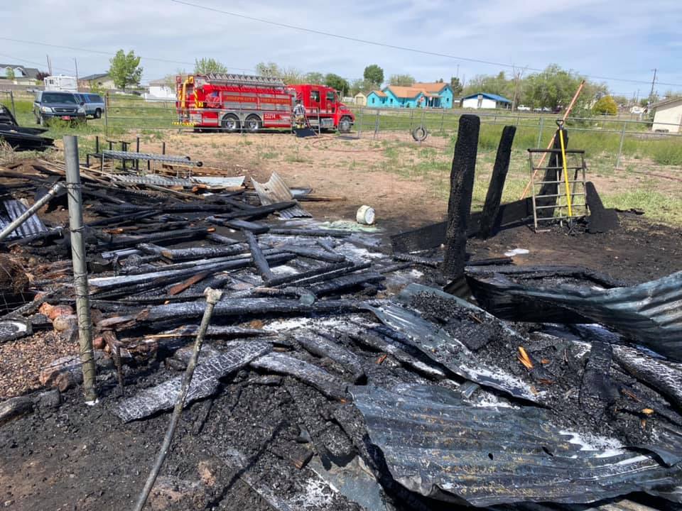 Photo courtesy of the Joseph City Fire DistrictThis structure in Joseph City was destroyed due to an unpermitted fire at the property.