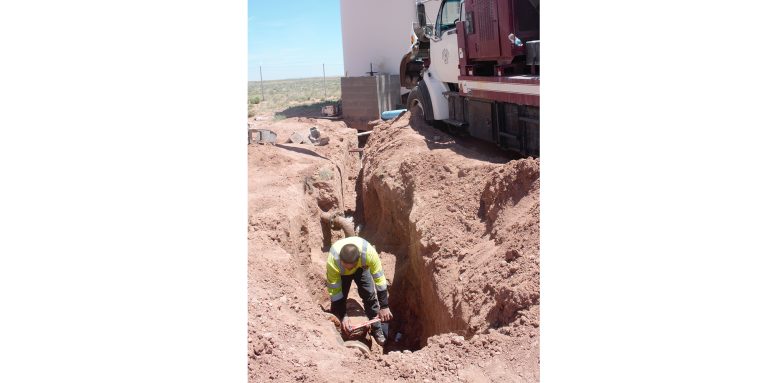 Photo by China CassidyWater/wastewater worker Daniel Gabaldon (pictured) was one of five crew members who worked on the Sun Valley project. Over the nearly two-week period, the water/wastewater crew encountered a few extra obstacles while working to restore pressure to the water lines in Sun Valley.