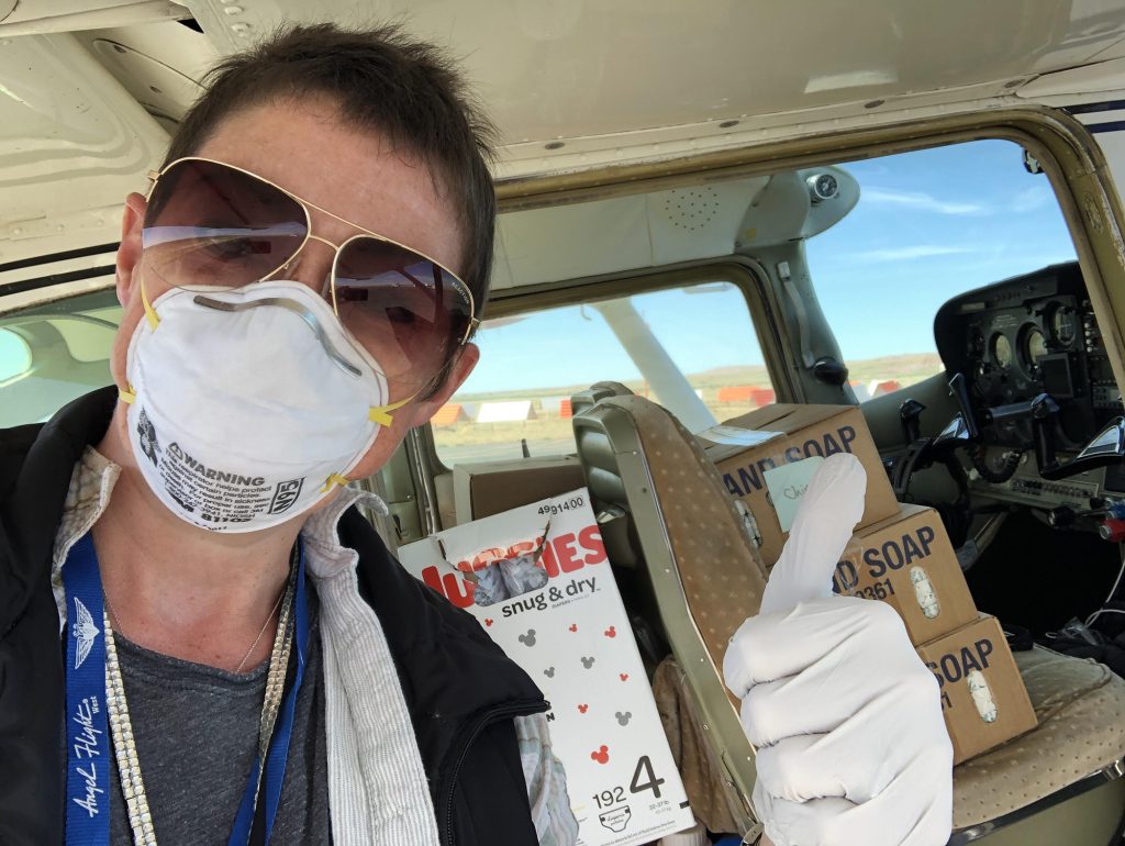AFW volunteer pilot Louise Vickerman helps those in need on local reservations by delivering supplies to Chinle.