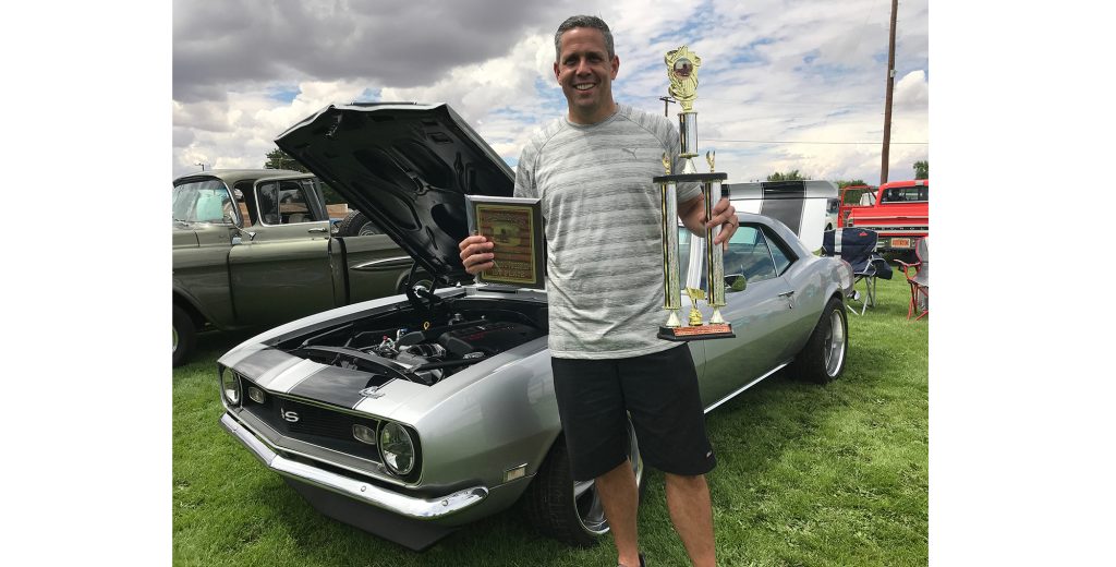 Photo courtesy of the Snowflake-Taylor Chamber of CommerceRic Ashby (pictured) was all smiles as he took judge’s Best of Show for his 1968 Chevrolet Camero at the Pioneer Days Car Show.