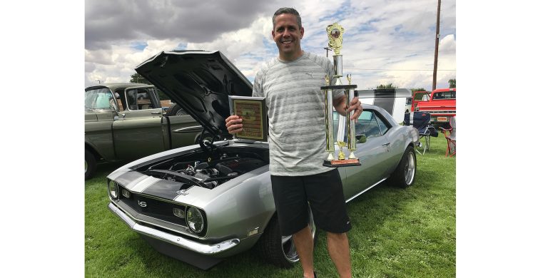 Photo courtesy of the Snowflake-Taylor Chamber of CommerceRic Ashby (pictured) was all smiles as he took judge’s Best of Show for his 1968 Chevrolet Camero at the Pioneer Days Car Show.