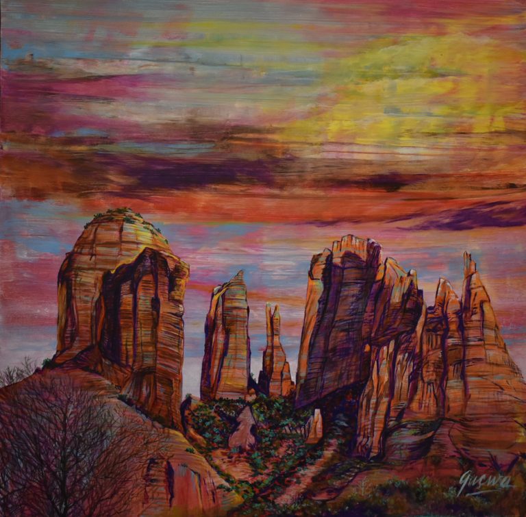 Photo courtesy of Northland Pioneer CollegeThis piece entitled Spires, was created by Jim Gucwa and is one of many pieces that is on display at the Talon Gallery.