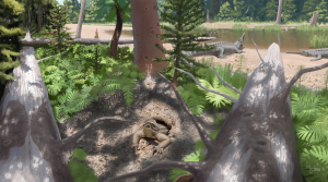 Artwork courtesy of the Petrified Forest National ParkA new 220 million-year-old species, named Skybalonyx skapter, has been discovered by researchers at the Petrified Forest National Park. This artist’s rendering depicts what the animal may have looked like when it was in existence.