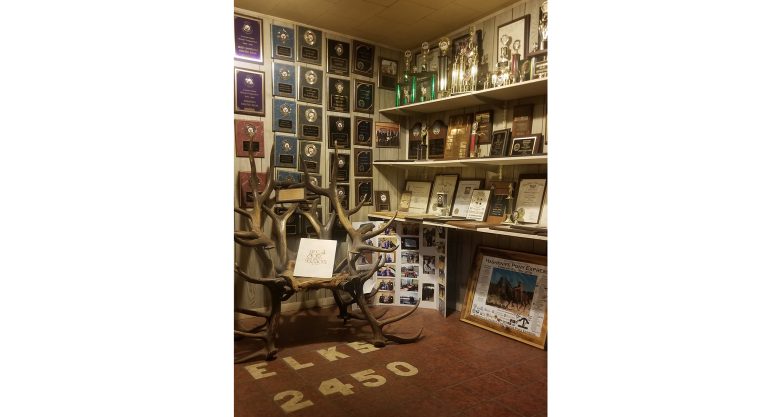 Photo by China CassidyThe Holbrook Elks Lodge has received much recognition for its work in the community over the years. To honor those achievements, a room at the back of their club houses the many trophies and plaques that represent that dedication.