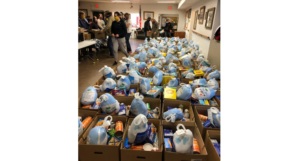 Volunteers worked for two days to ensure boxes were filled and ready for deliver on Dec. 22 to families throughout Holbrook.