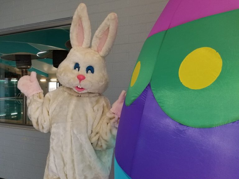 Photo by L. ParsonsThe City of Winslow got a special early visit from the Easter Bunny last week in anticipation of the Easter event this weekend. Saturday beginning at 1 p.m. at the indoor pool, the recreation department and the Winslow Arts Council will be hosting a drive thru visit from the bunny, and provide a goodie bag and a photo opportunity. The indoor pool is located at 500 E. Cherry Street in Winslow.