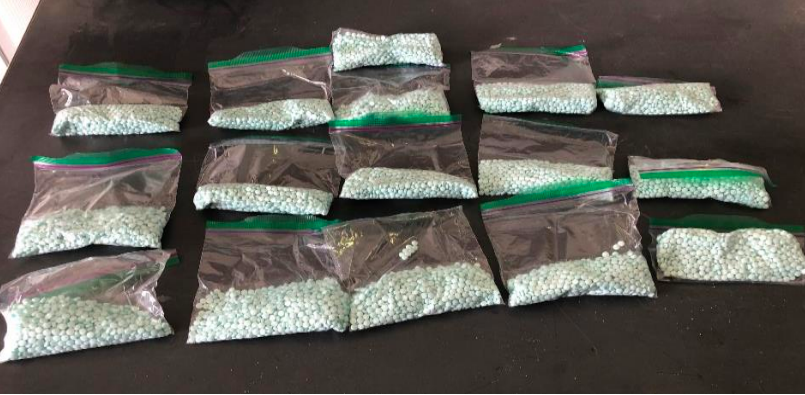 Fentanyl pills valued at approximately half a million dollars were confiscated from a vehicle during a traffic stop in Winslow.