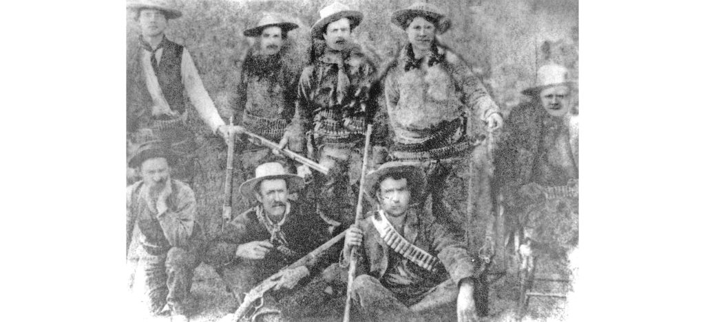 Photo courtesy of the Navajo County Historical SocietyThis photo of Hashknife cowboys taken in the 1880s shows some of the rough, hard-working men who rode for Aztec Land & Cattle Company. The outfit managed thousands of head of cattle spread over two million acres of land between New Mexico and Flagstaff.