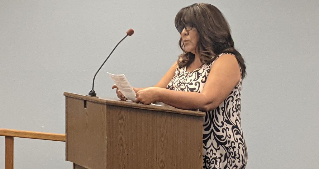 Photo by Tammy GrayHolbrook Chamber of Commerce Director Cindy Tafoya went before the council last week stating her opposition to a business license, instead requesting a registry of businesses in the community.