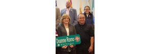 Photo by L. ParsonsNavajo County Clerk of the Superior Court Deanne Romo (front row, left) was recognized by the Board of Supervisors last week for her 40 years of service to the county. Romo was surrounded by her family, including her husband Thomas (right) and congratulated by Supervisors Jason Whiting (back row, left) and Fern Benally (right).