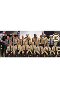 Photo courtesy of the Navajo County Auxiliary VolunteersThose graduating and taking part in the graduation of the 30th SAV graduation include (front row, left to right) Aidan Williamson, Marybell Ruales, Alison Hearn, Cienna Freman, Karter Dahkoshay, Lori Nelson, Sophie Hamblin, (middle row) Warn Bunyan, Cayce Garcia, Larry Stone, Renee Norman, Ernestina Payne, Jeremy Kitabjian, Tim Newell, (back row) St. Johns Sgt. Ty Bond, NCSO Chief Brian Swanty, Josh Bechtol, Nathan King and NCSO Sheriff David Clouse.