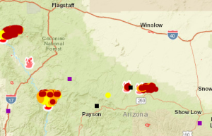 This map provided by Inciweb shows the fire statsus as of Monday afternoon.