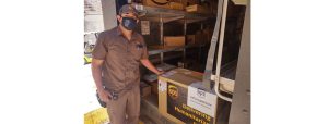 Photo courtesy of United Parcel ServiceUnited Parcel Service driver, Cody Rodriguez delivers valuable Sterling freezers that store the Pfizer vaccine to remote areas on the Navajo Nation.