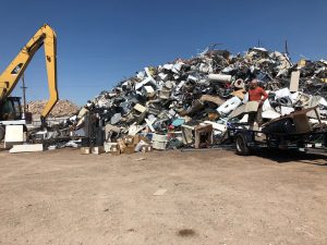 Photo by Matt ShevatMatt Shevat (pictured) took the most recent metal he found to a recycling yard in Albuquerque.