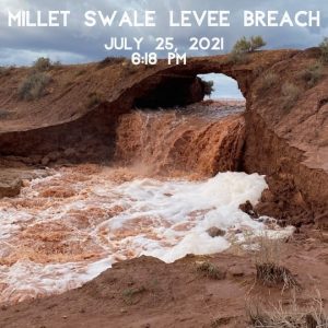 Photo courtesy of the Navajo County Sheriff’s OfficeThe Millet Swale Levee just south of Taylor breached on July 25, causing residents three miles downstream to evacuate.