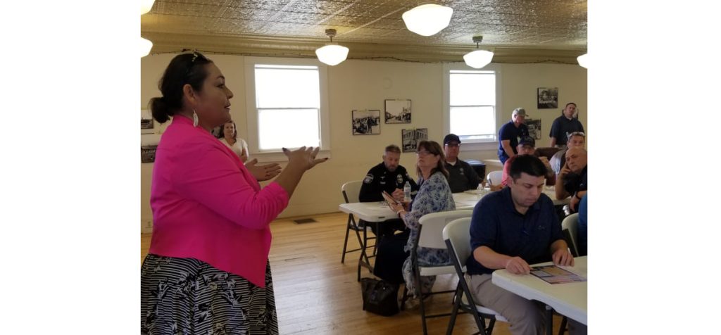 Photo by L. ParsonsMayor Birdie Cano welcomed a packed house to Good Morning Winslow earlier this month.