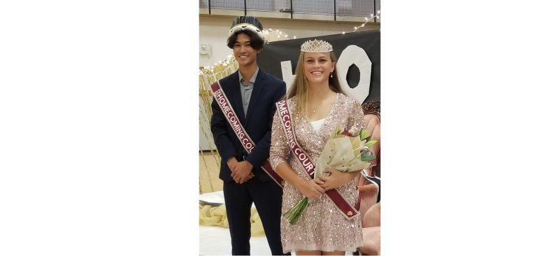 Photo by L. ParsonsJett Jue, son of Jack and Leona Jue and Genevieve Greenwood, daughter of Thomas and Sharon Greenwood were crowned this year’s Homecoming King and Queen in Winslow. Other queen candidates were Riley Baker, Amanda Baker, Krista Bush, Victoria Breeze, Josephine Del Mar and Elyna Lopez. King candidates were Aydon DeSpain, Gabriel Meunier, Evan Marquez and Ryan Rednick.