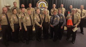 Photo courtesy of Ashley Swensrud Police officers and Navajo County Sheriff’s Auxiliary Volunteer graduates, as well as NCSO officers pictured include (front row, left to right) Tom McAdams, Tina Emmerich, Tristan Fadness, Brodie Jones, Megan Fountain, Teri Mansir, Sarah Fox, Rebecca Willis, Dorothy Bach, Robin Reidhead, (back row) Deputy Chief Bruce Tucker, Sheriff David Clouse, James Olness, Todd Emmerich, Jeff Castner (Show Low Police Department), Susan Bigham, Jeff Hilgart, Brady Obrien, Chief Dan Barnes (Pinetop/Lakeside Police Department) and Nick Pfaffenbach.