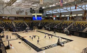 Photo by Gabrielle Ducharme/Cronkite NewsThe Wildcat Den at Chinle High School reopened for the first time in 18 months, welcoming back athletes, fans and community members to the sacred space.