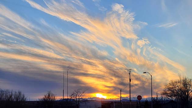 Photo by Crystal FisherNortheastern Arizona is known for its stunning sunsets and the one last Friday was no exception. This shot was captured as the sun set in Winslow by local resident Crystal Fisher.